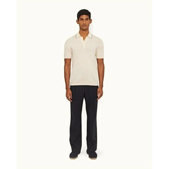 Orlebar Brown Other - NWOT Orlebar Brown Beckworth Navy Blue Easy Fit Single Pleat Cotton Pants 32x29